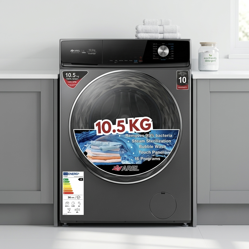 AREL 10.5 Kg Front Load Fully Automatic Washing Machine
